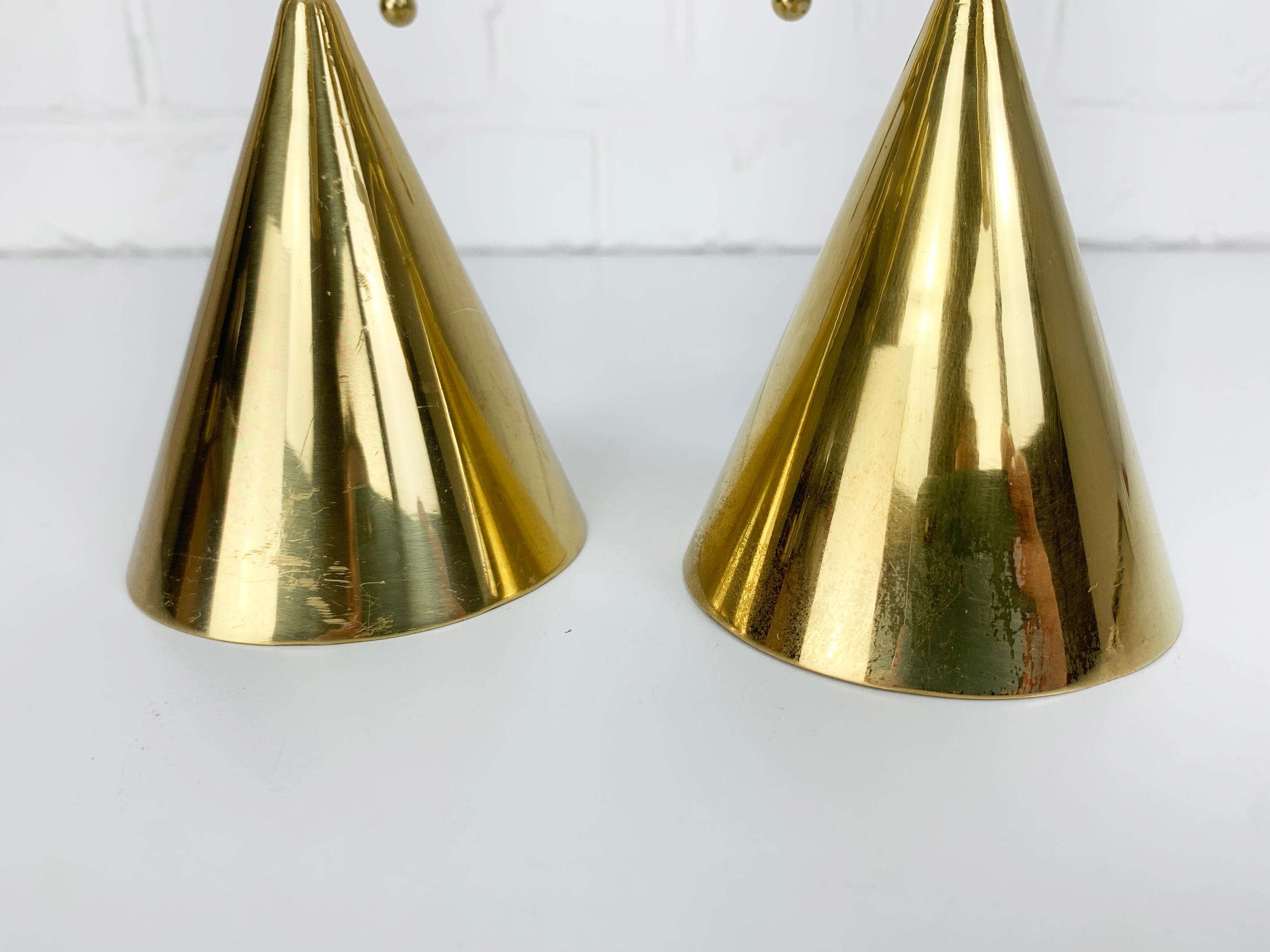 Pair Mid-Century Candelabra in Brass by Gunnar Ander Ystad Metall Sweden For Sale 7