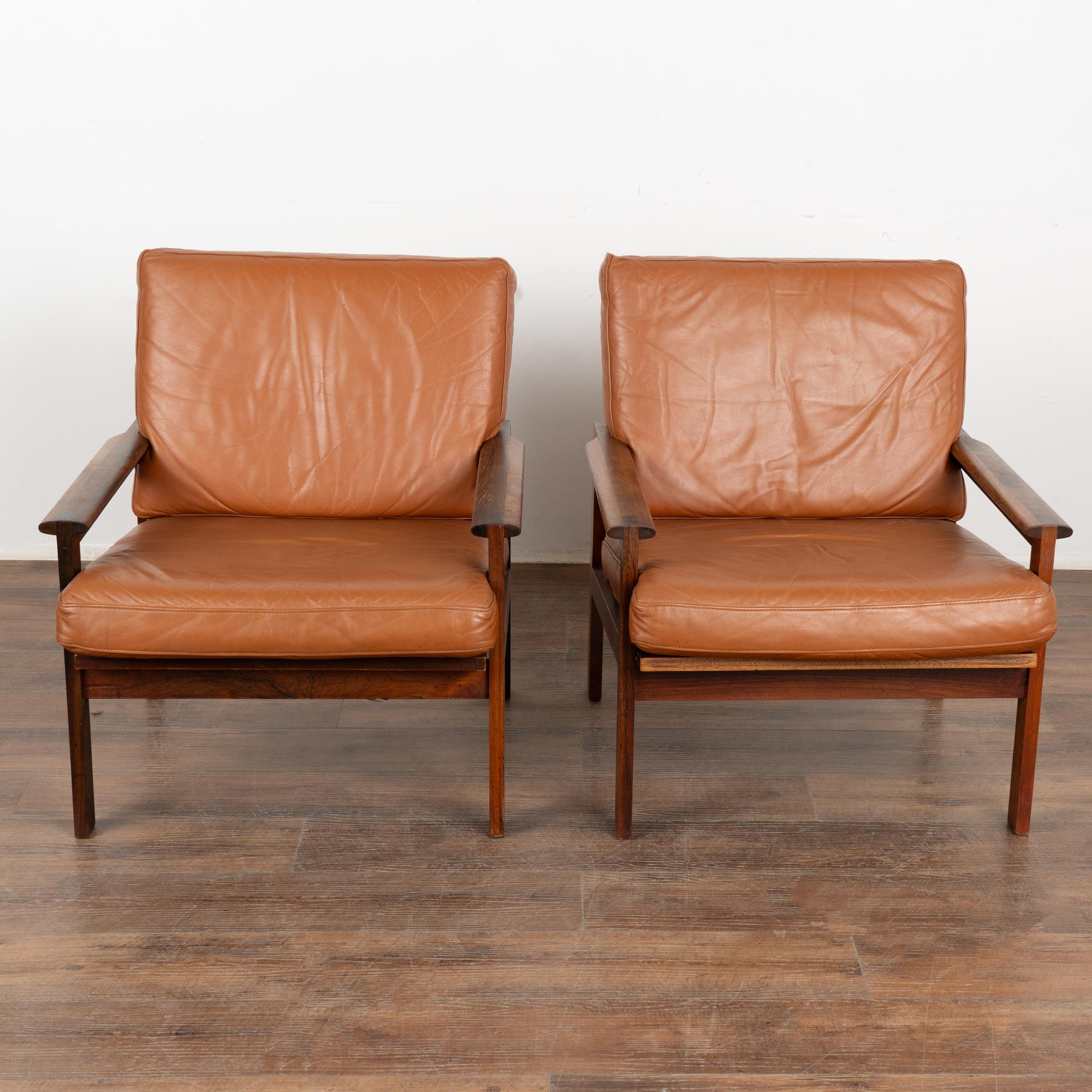 Mid-Century Modern Pair, Mid Century Capella Arm Chairs by Illum Wikkelsøe, Denmark Circa 1960 For Sale