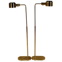 Pair of Midcentury Casella Pharmacy Brass Floor Lamps