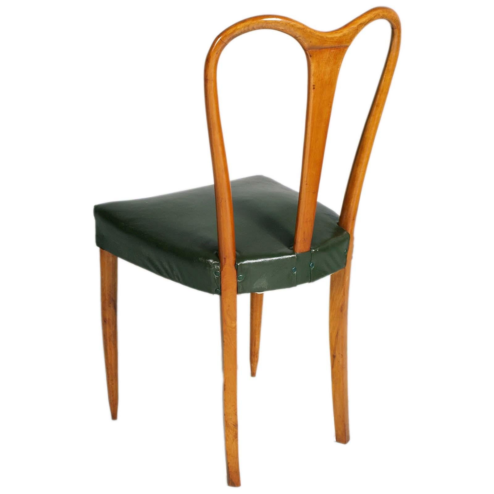Italian Mid-Century Chairs by Ico Parisi for Fratelli Rizzi, Springs Seat & Leatherette For Sale