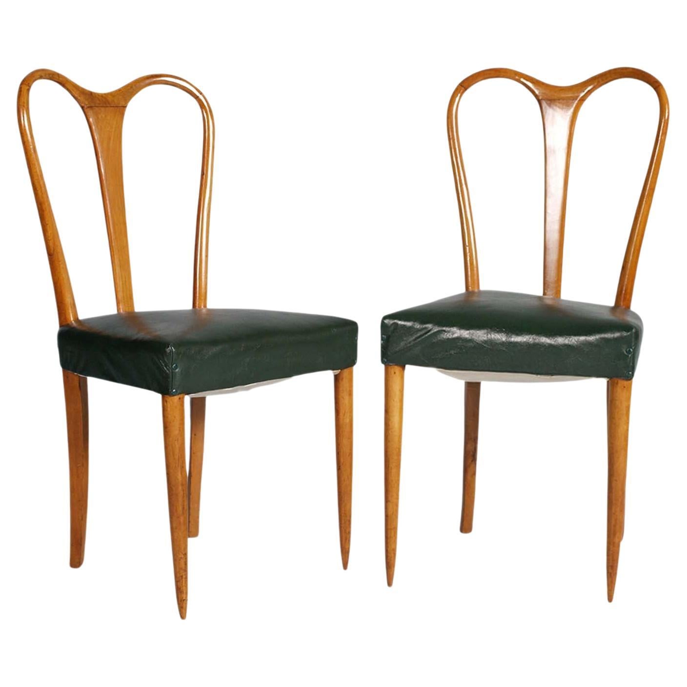 Mid-Century Chairs by Ico Parisi for Fratelli Rizzi, Springs Seat & Leatherette For Sale