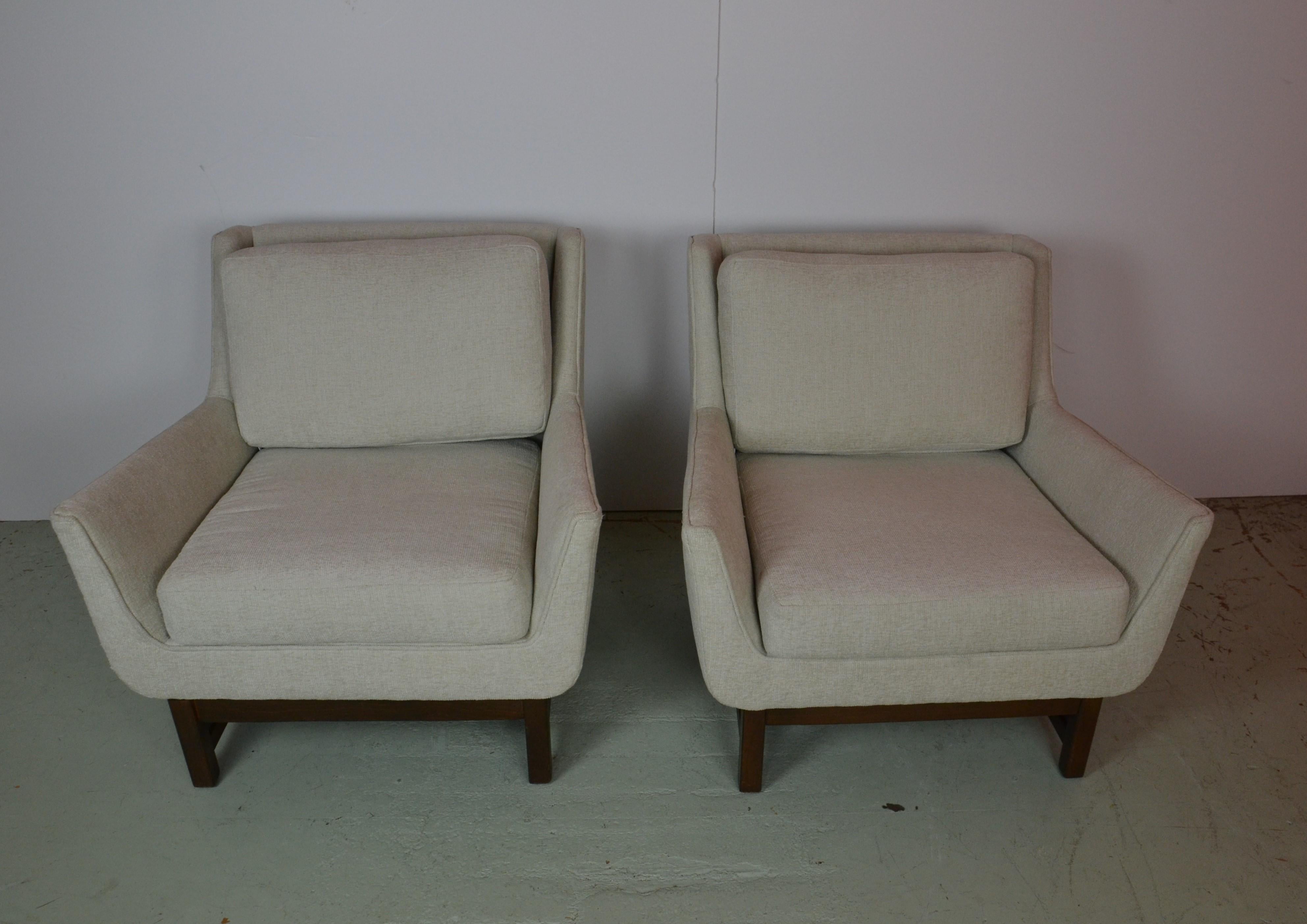 American Pair of Midcentury Club Chairs