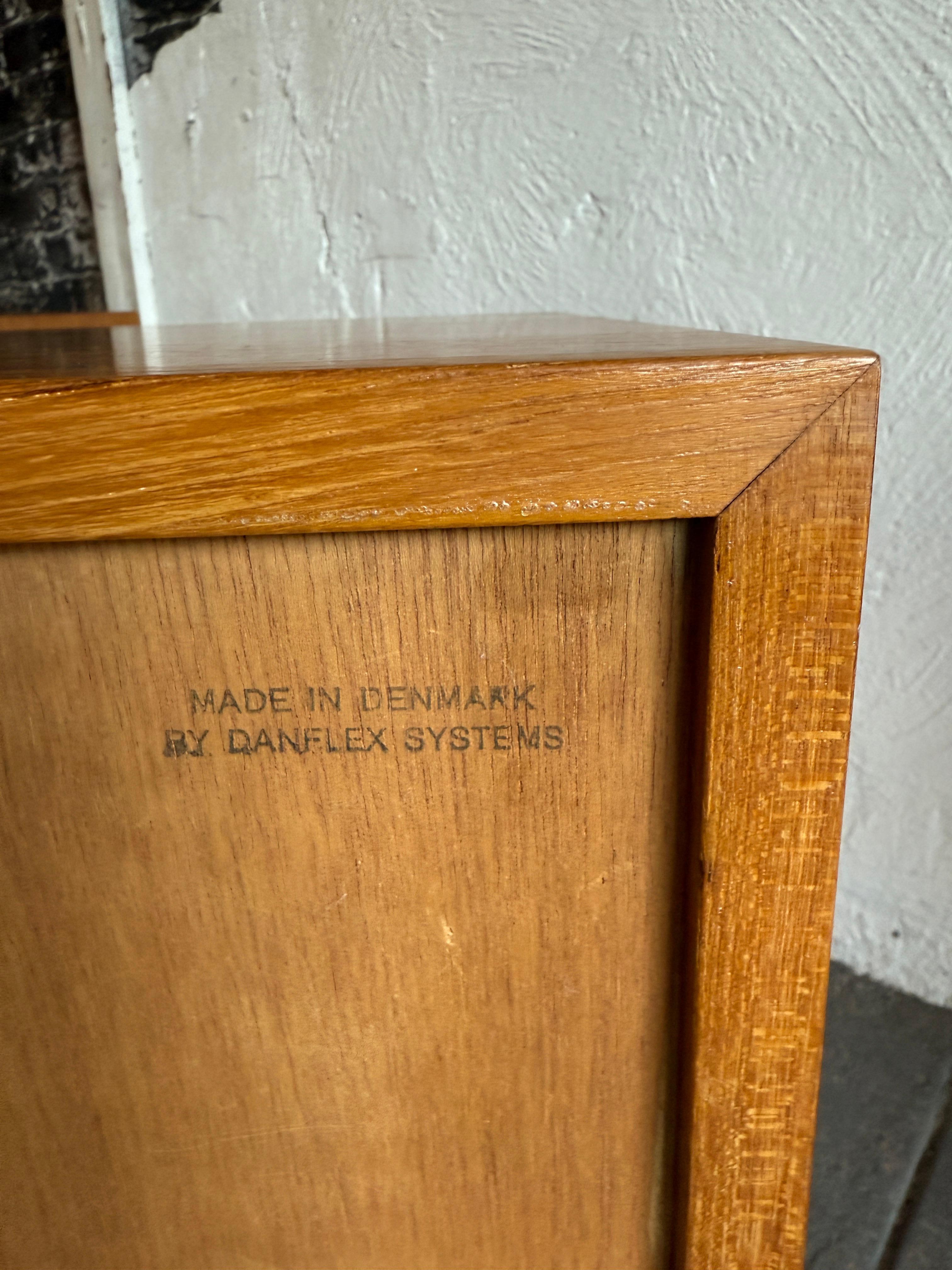 Pair Mid century danish modern light teak single drawer Nightstands by Art Furn For Sale 1