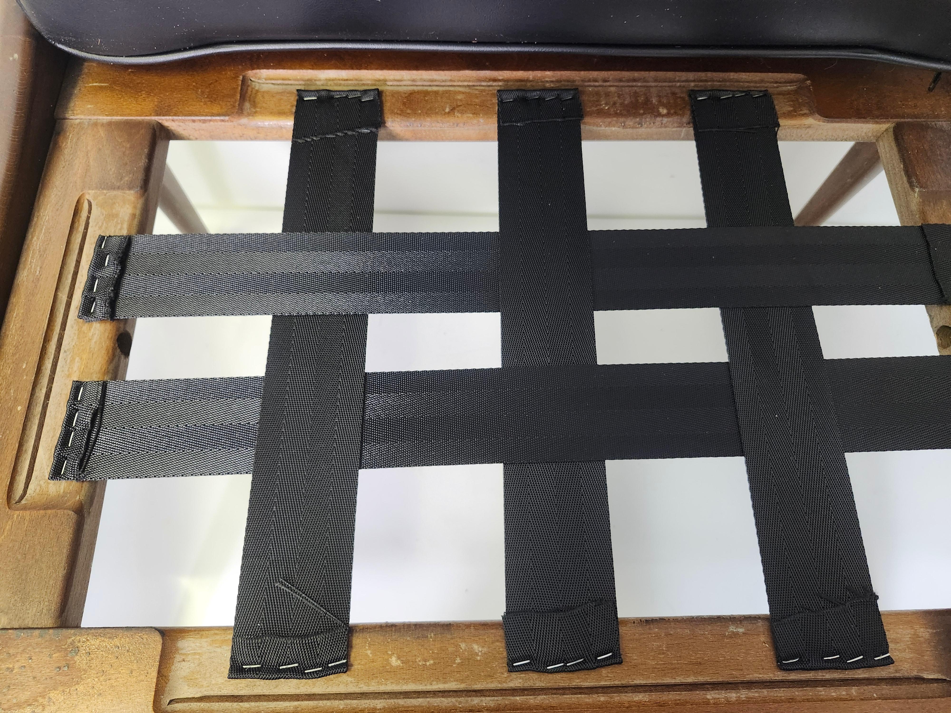 Pair Mid Century Danish Modern Sculptural Walnut w Leather Footstools by Selig For Sale 4