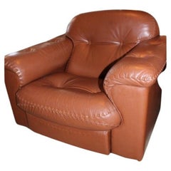 Pair Mid century De Sede Ds 101 lounge chairs Leather Switzerland 1970s