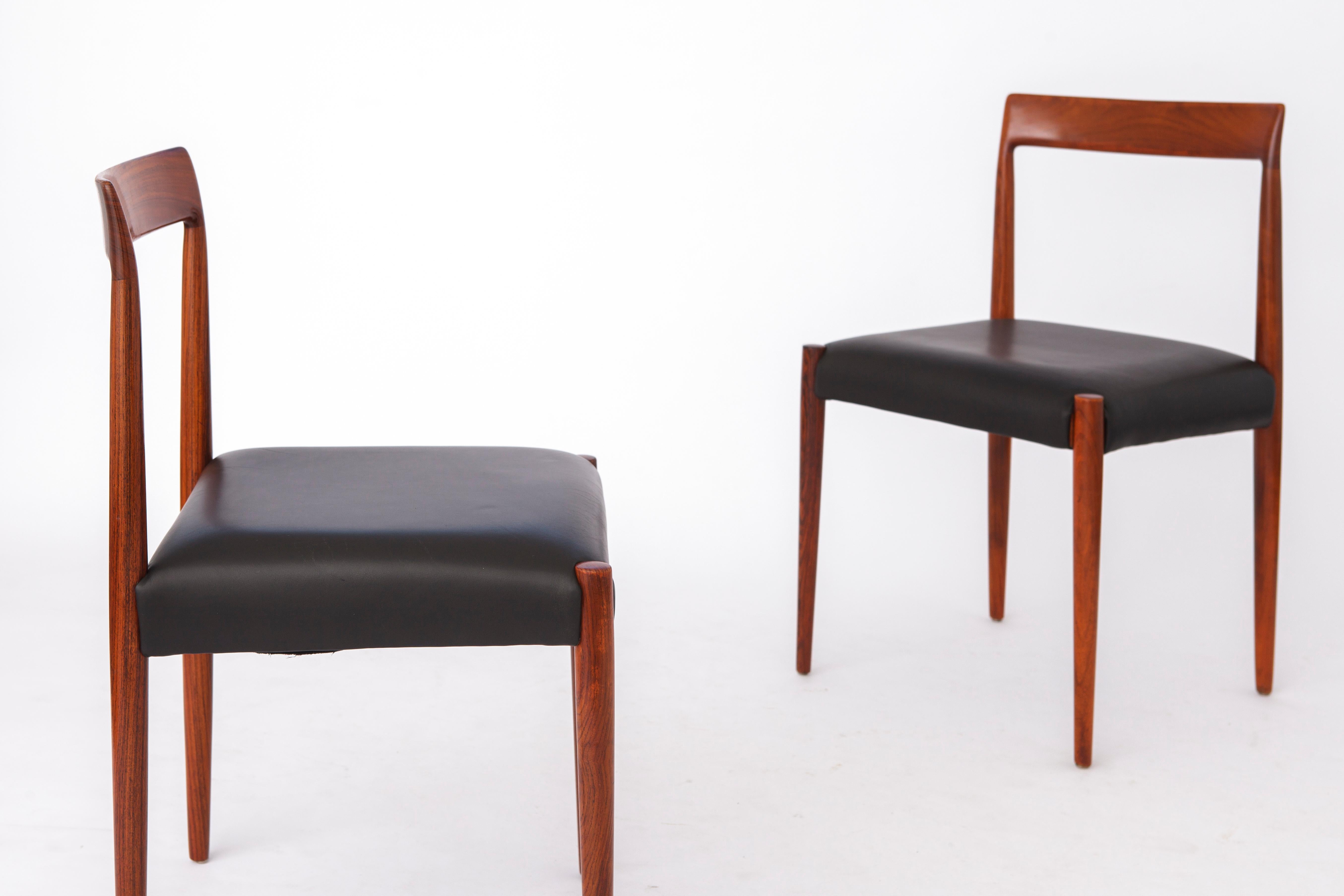 Pair mid century dining chairs, Lübke Germany, 1960s Vintage In Excellent Condition In Hannover, DE