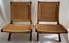 Pair Mid Century Edward Wormley Style Wooden Two Tier End/Side Tables