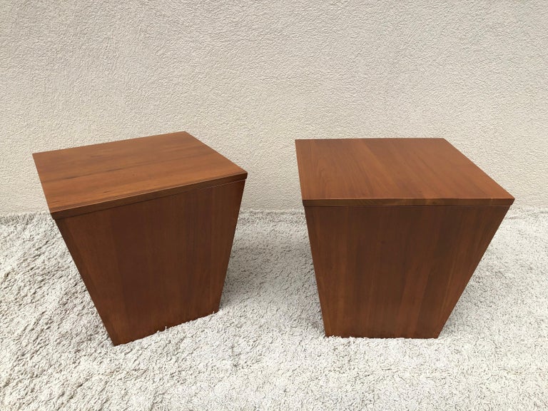 Pair of Midcentury End Table/ Cube Boxes with Storage Interiors For ...