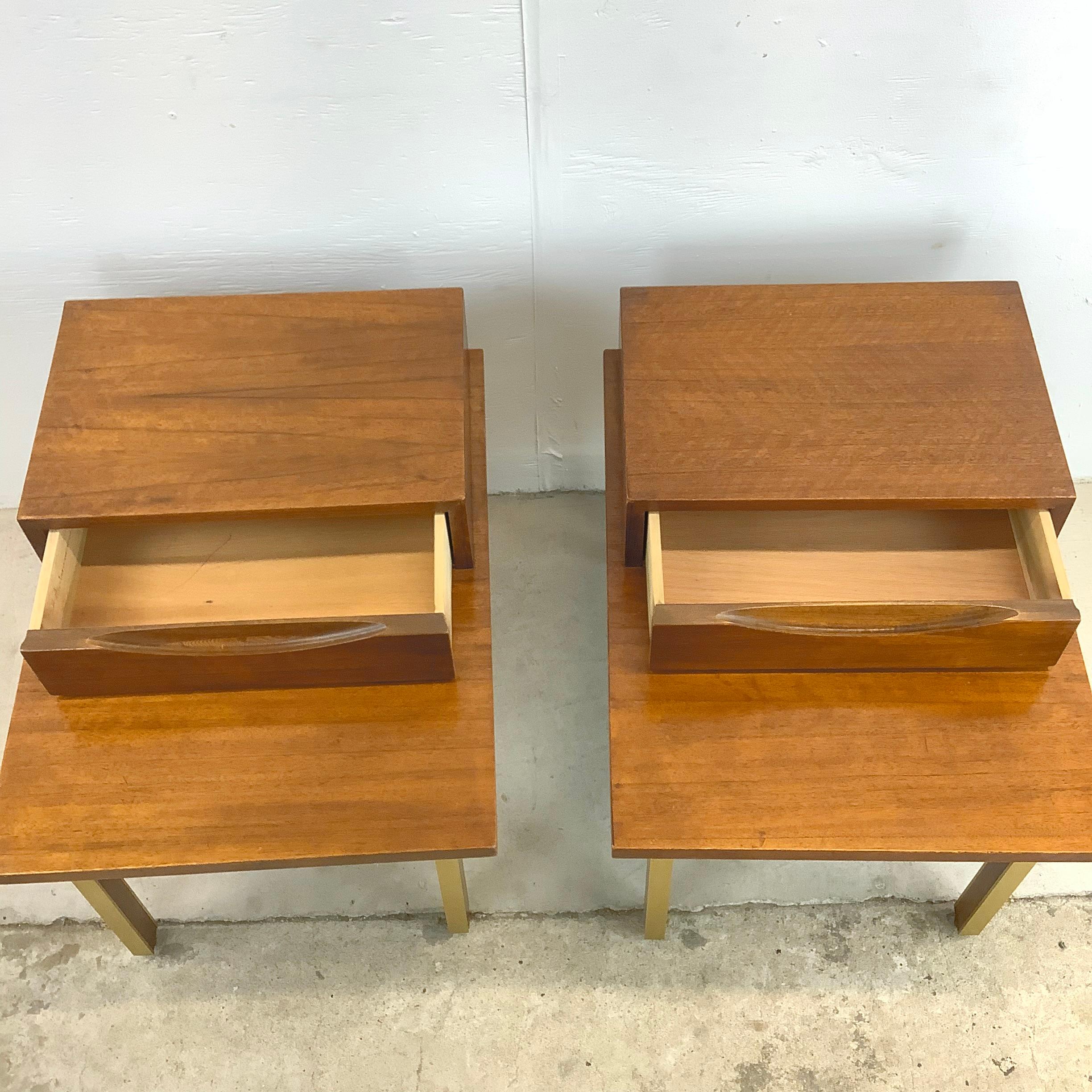Metal Pair Mid-Century End Tables by Merton Gershun for American of Martinsville