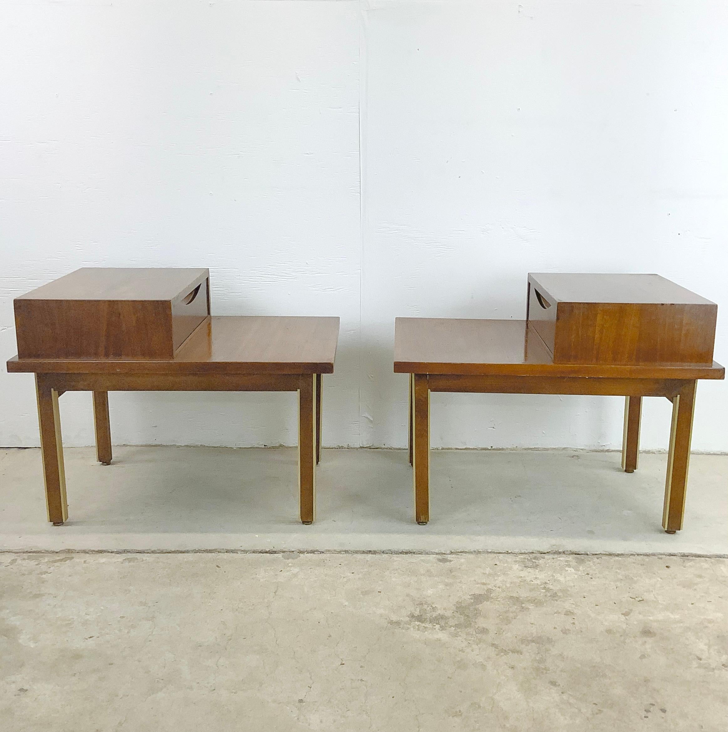 Pair Mid-Century End Tables by Merton Gershun for American of Martinsville 2