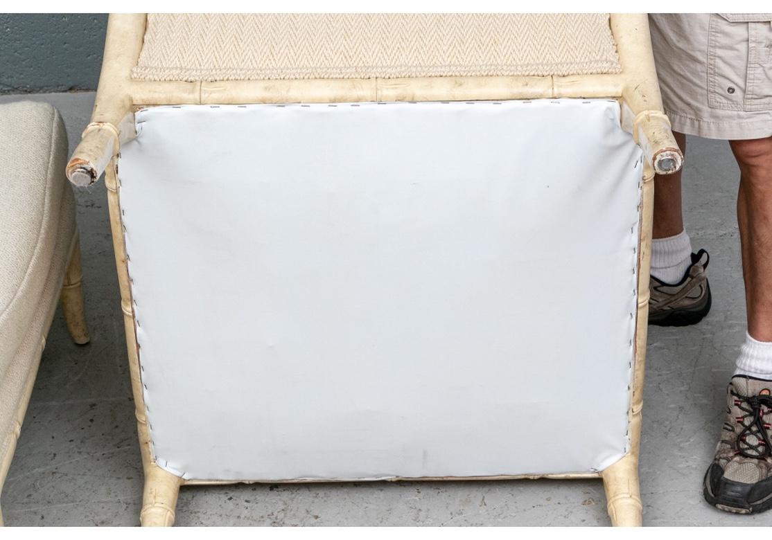 Pair Mid Century Faux Bamboo Club Chairs For Sale at 1stDibs