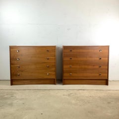 Pair Mid-Century Four Drawer Bachelor Chests