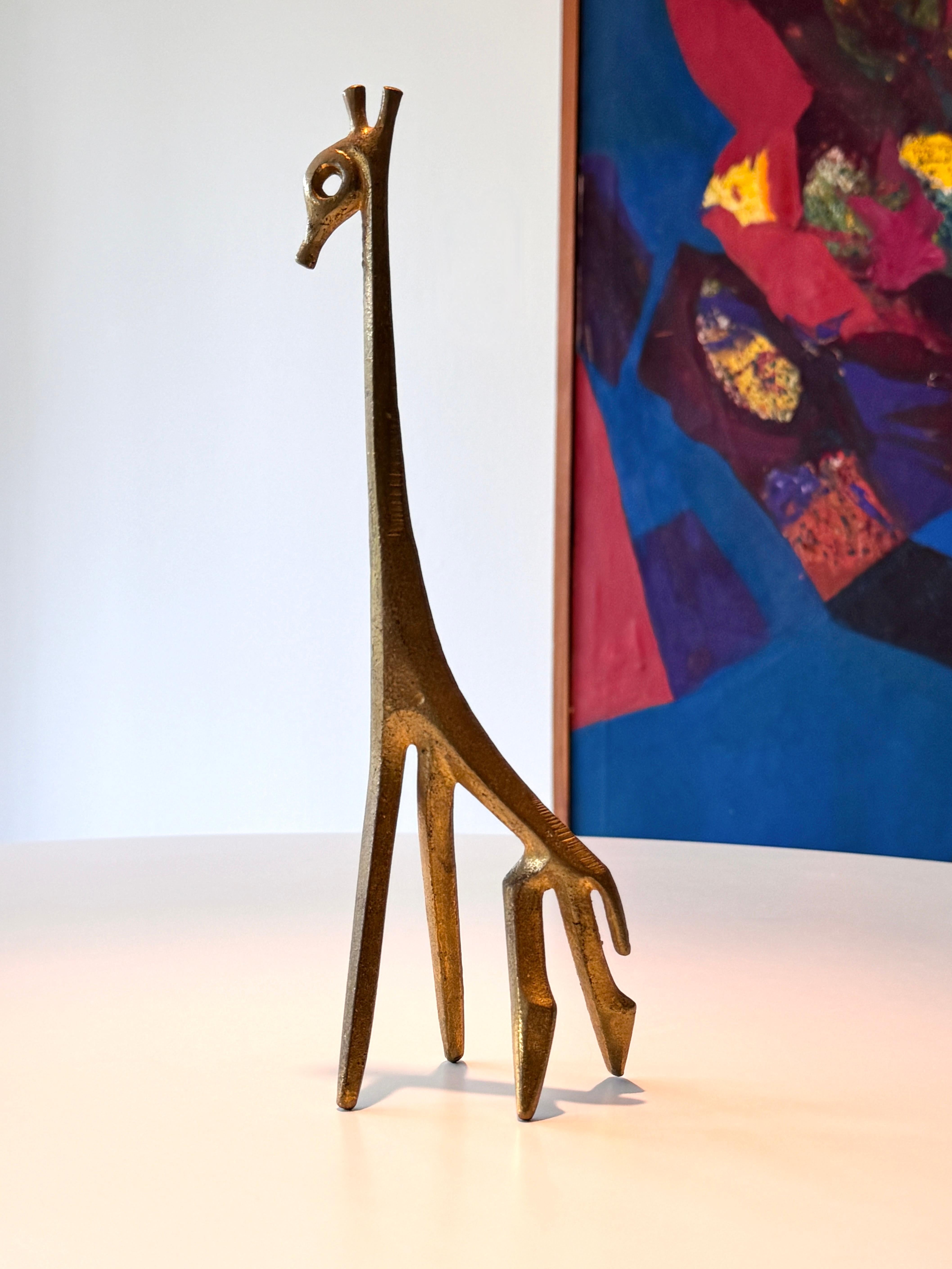 Bronze Paire de sculptures en bronze du milieu du siècle dernier de Frederic Weinberg en forme de girafe et de gazelle en vente