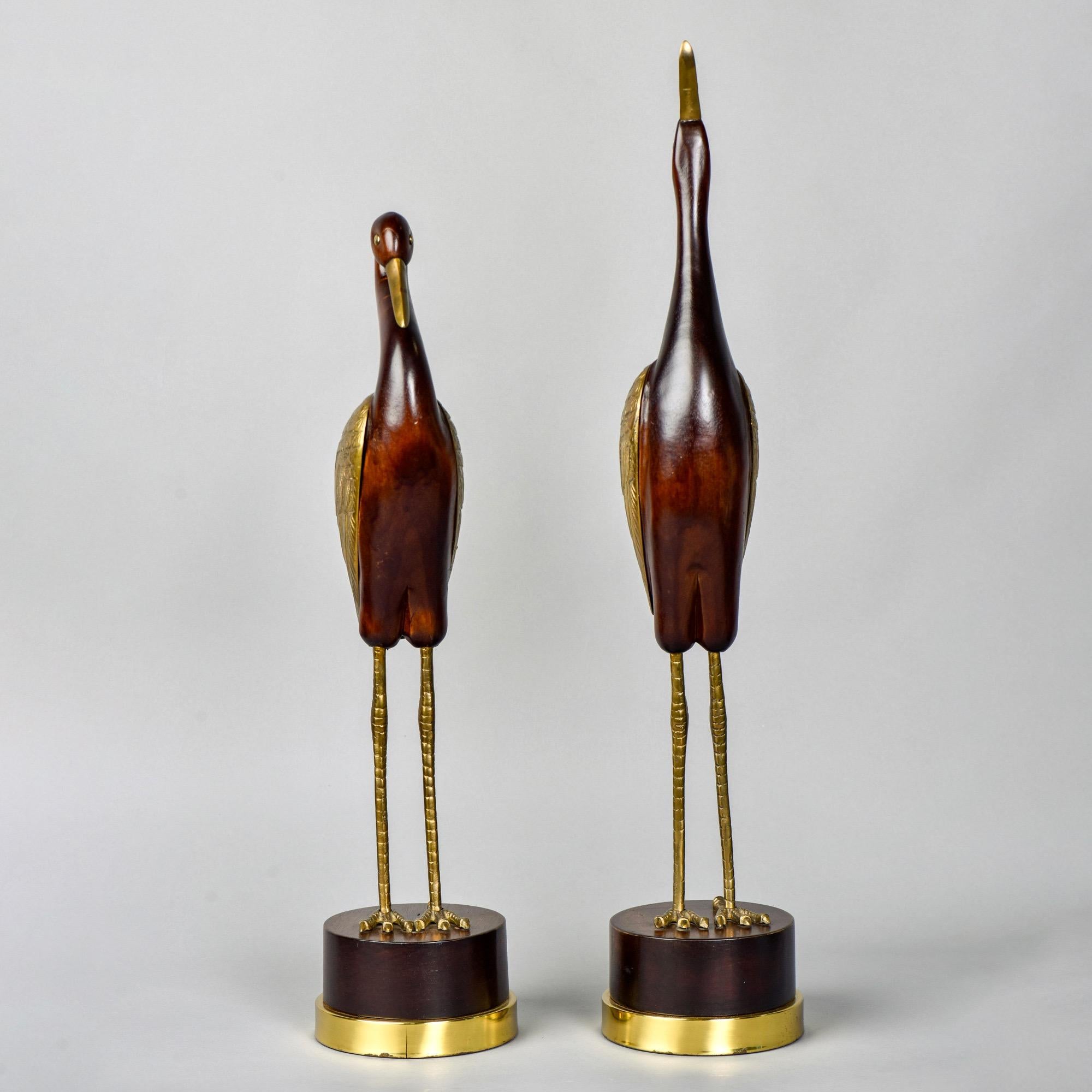 Pair of Midcentury Frederick Cooper Wood and Brass Birds 3