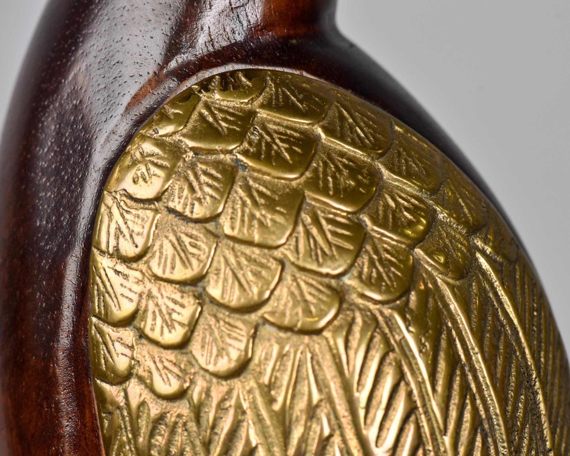 20th Century Pair of Midcentury Frederick Cooper Wood and Brass Birds