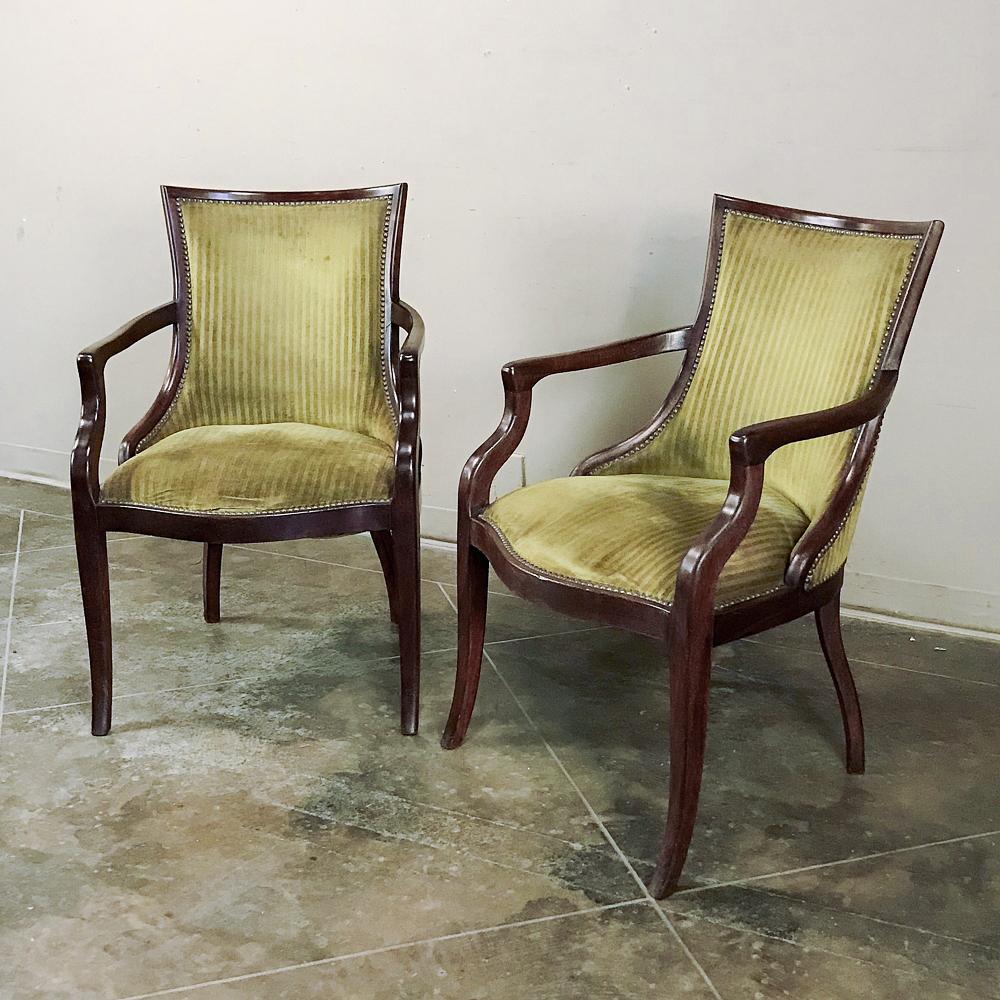 Mid-Century Modern Pair of Midcentury French Armchairs