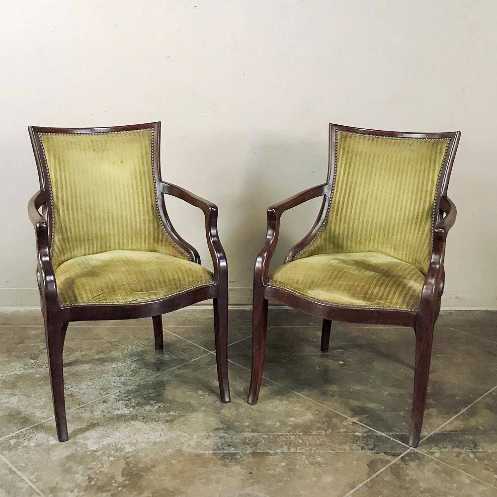 Hand-Crafted Pair of Midcentury French Armchairs
