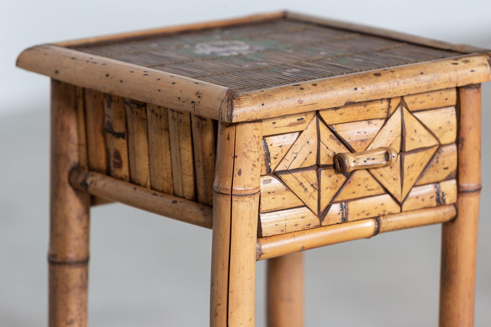 Pair Mid-Century French Bamboo Side Tables For Sale 6