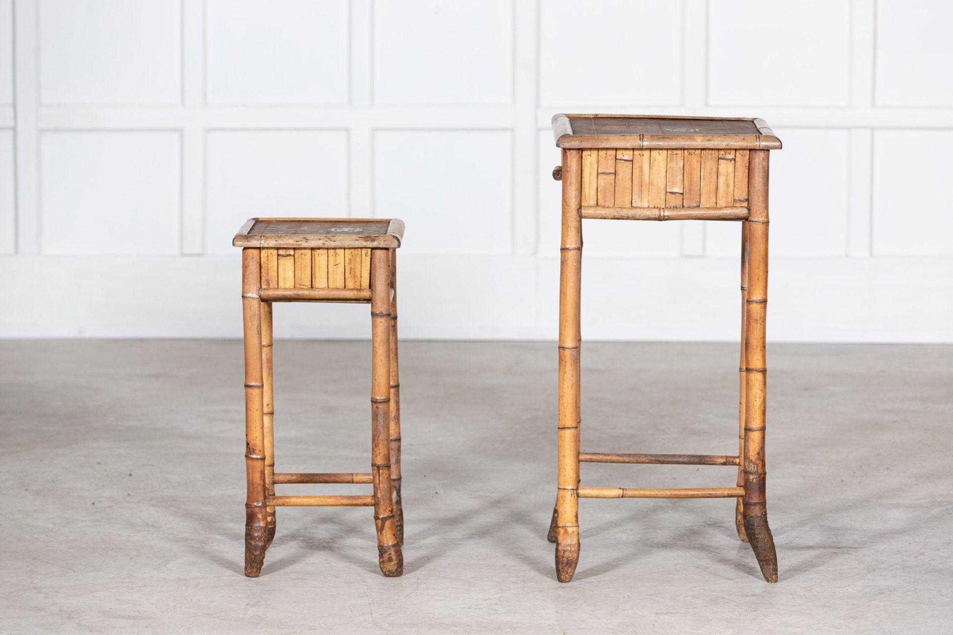 Pair Mid-Century French Bamboo Side Tables For Sale 9