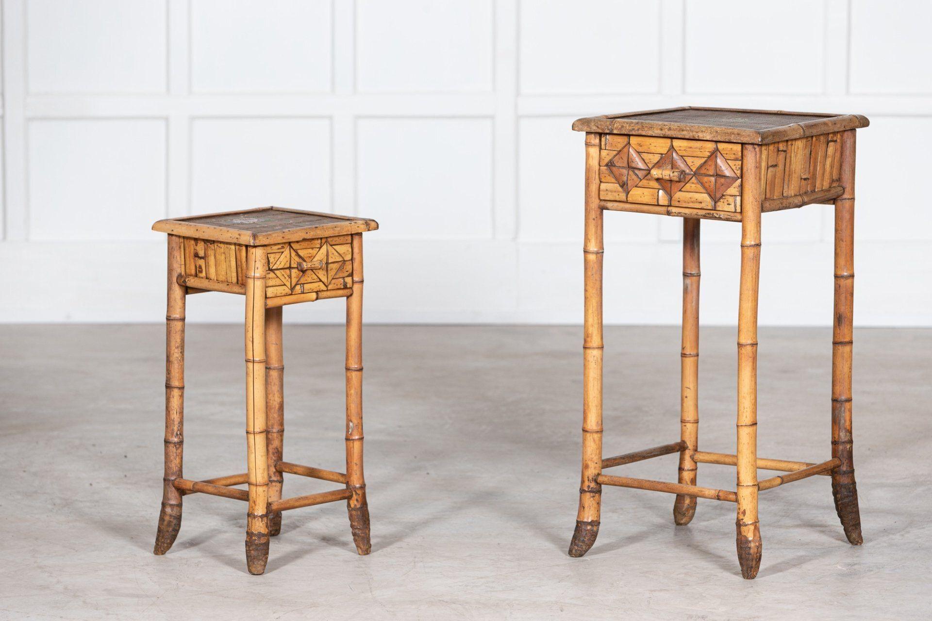Pair Mid-Century French Bamboo Side Tables In Good Condition For Sale In Staffordshire, GB