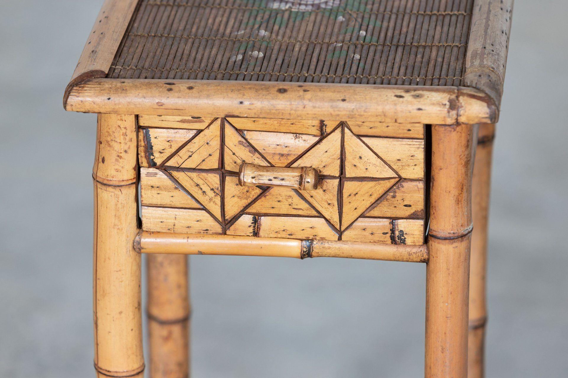 Pair Mid-Century French Bamboo Side Tables For Sale 4