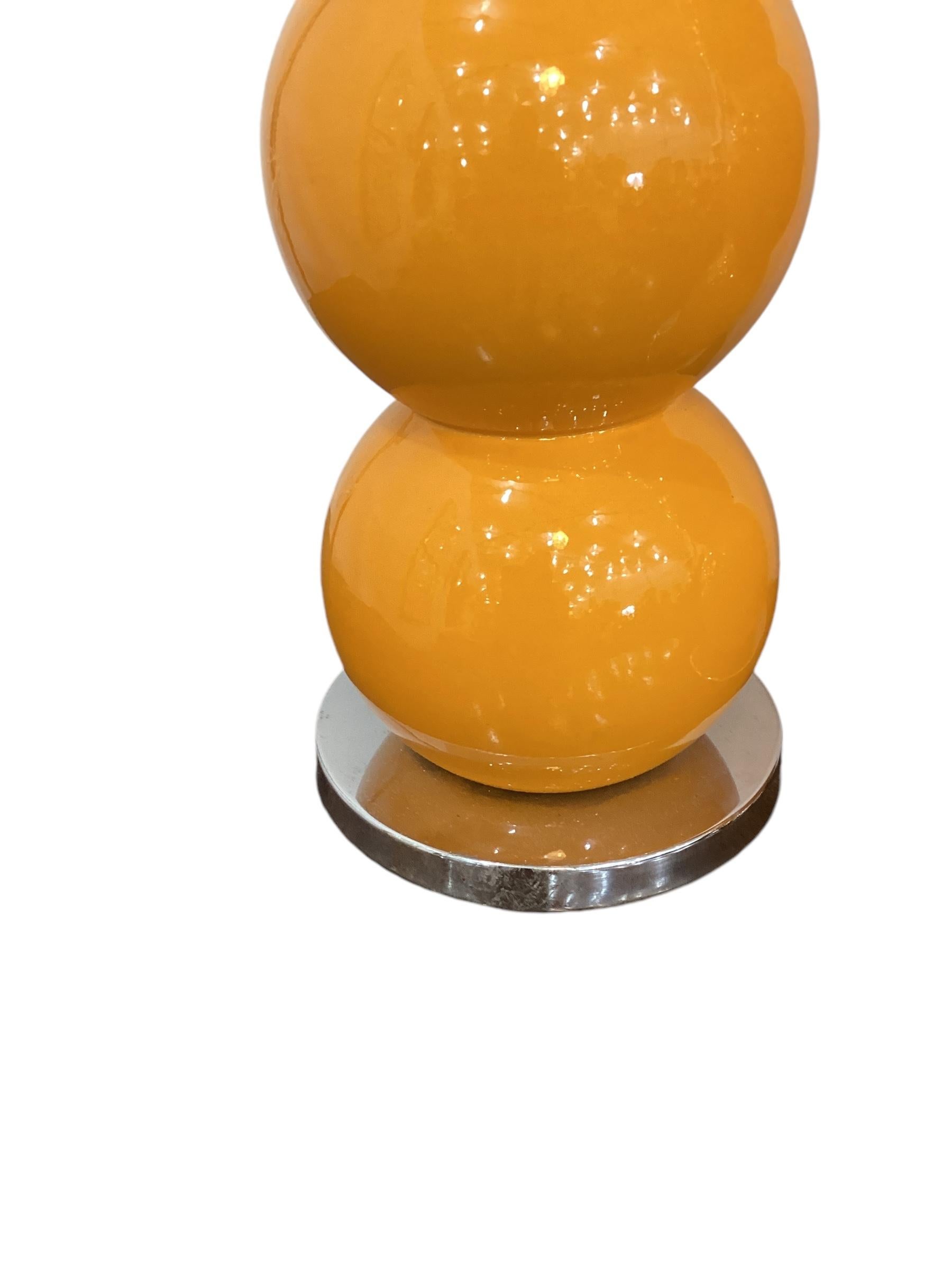 Milieu du XXe siècle Paire de lampes orange à boules empilées de style George Kovacs du milieu du siècle dernier en vente