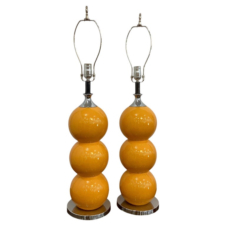 Glaze Ceramic Stacked Ball Table Lamp in the Style of George Kovacs Glaze Ceramic Stacked Ball Table Lamp in the Style of George Kovacs