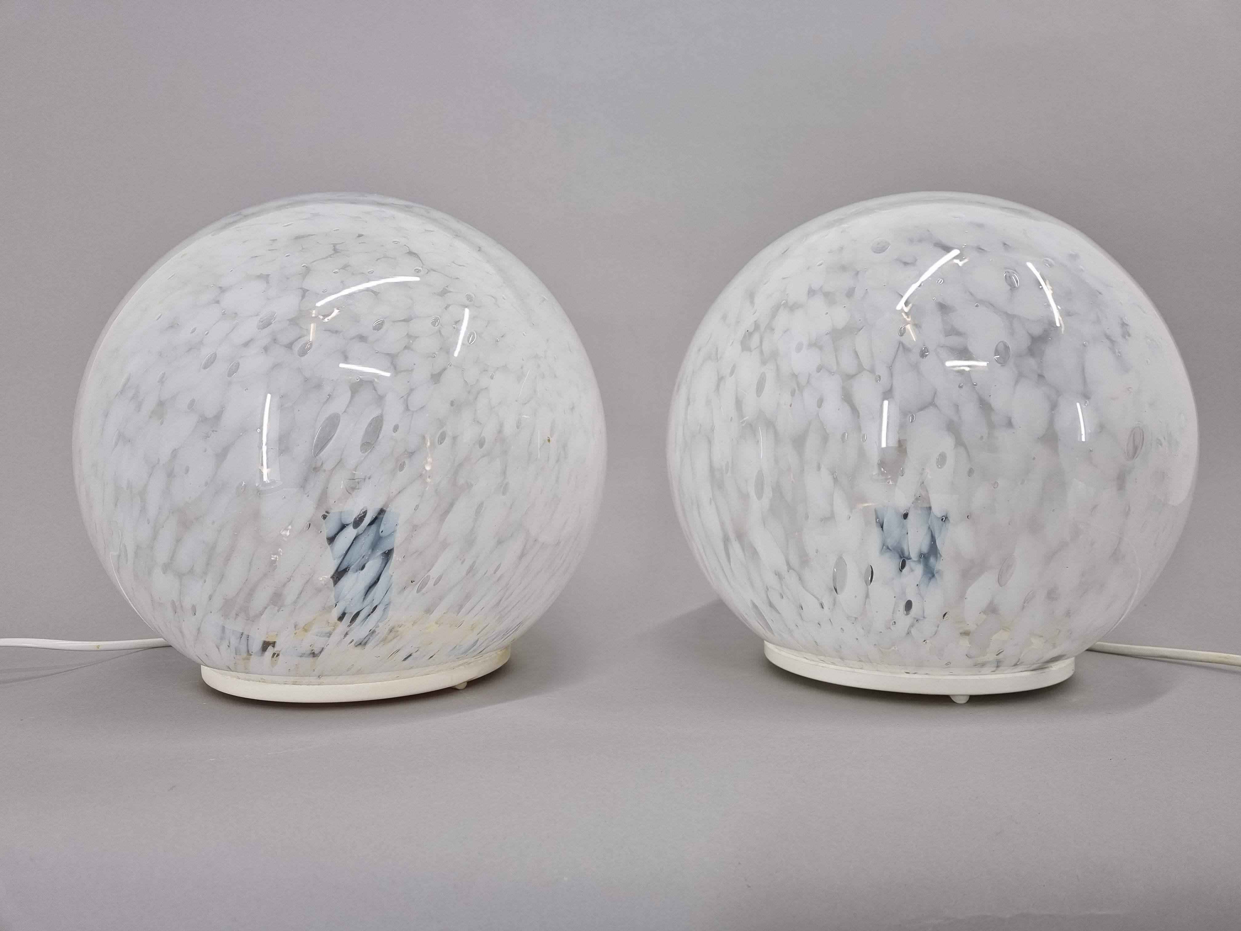 Mid-Century Modern Pair Mid Century Glass Table Lamp, 1970s