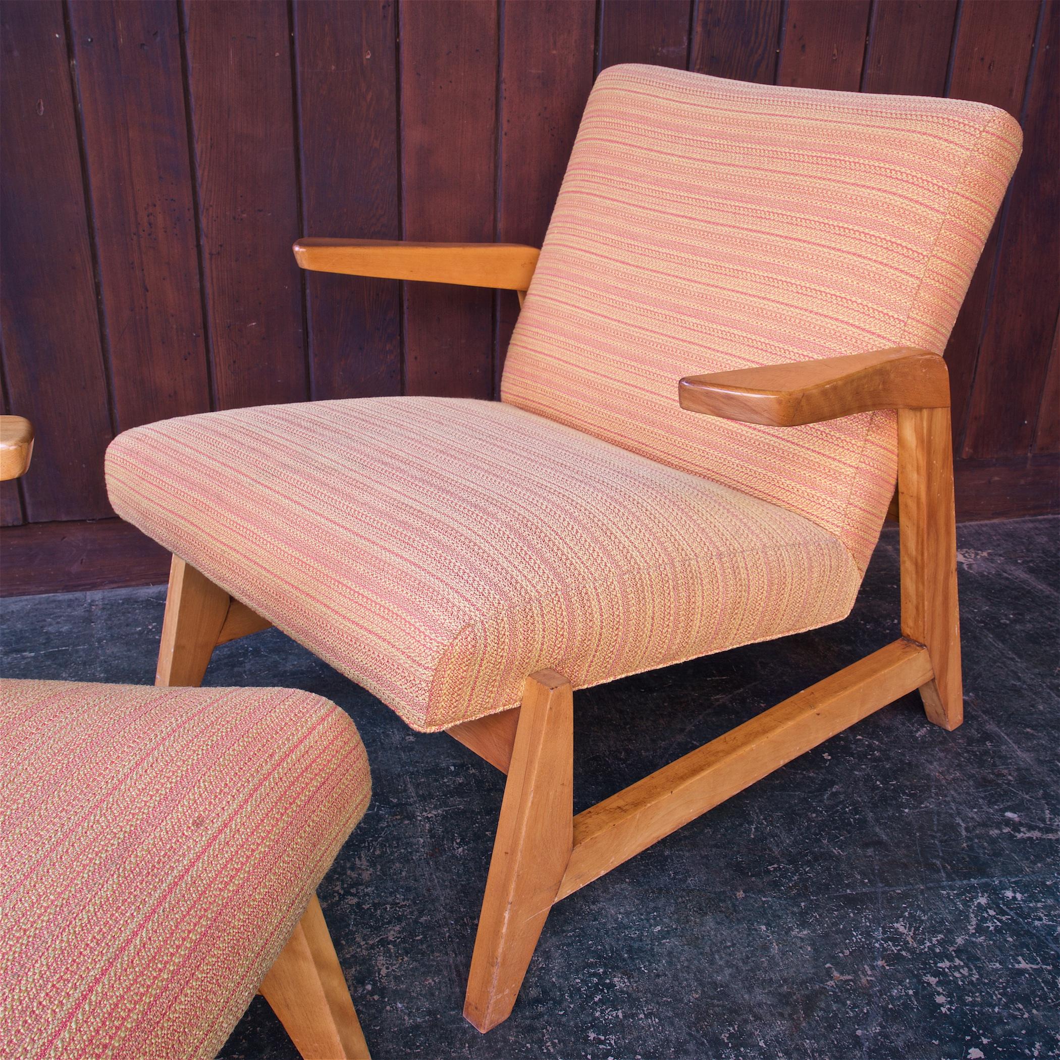 Pair Mid-Century Greenbelt Lounge Chairs by Ralph Rapson for Knoll 1940s Modern For Sale 4