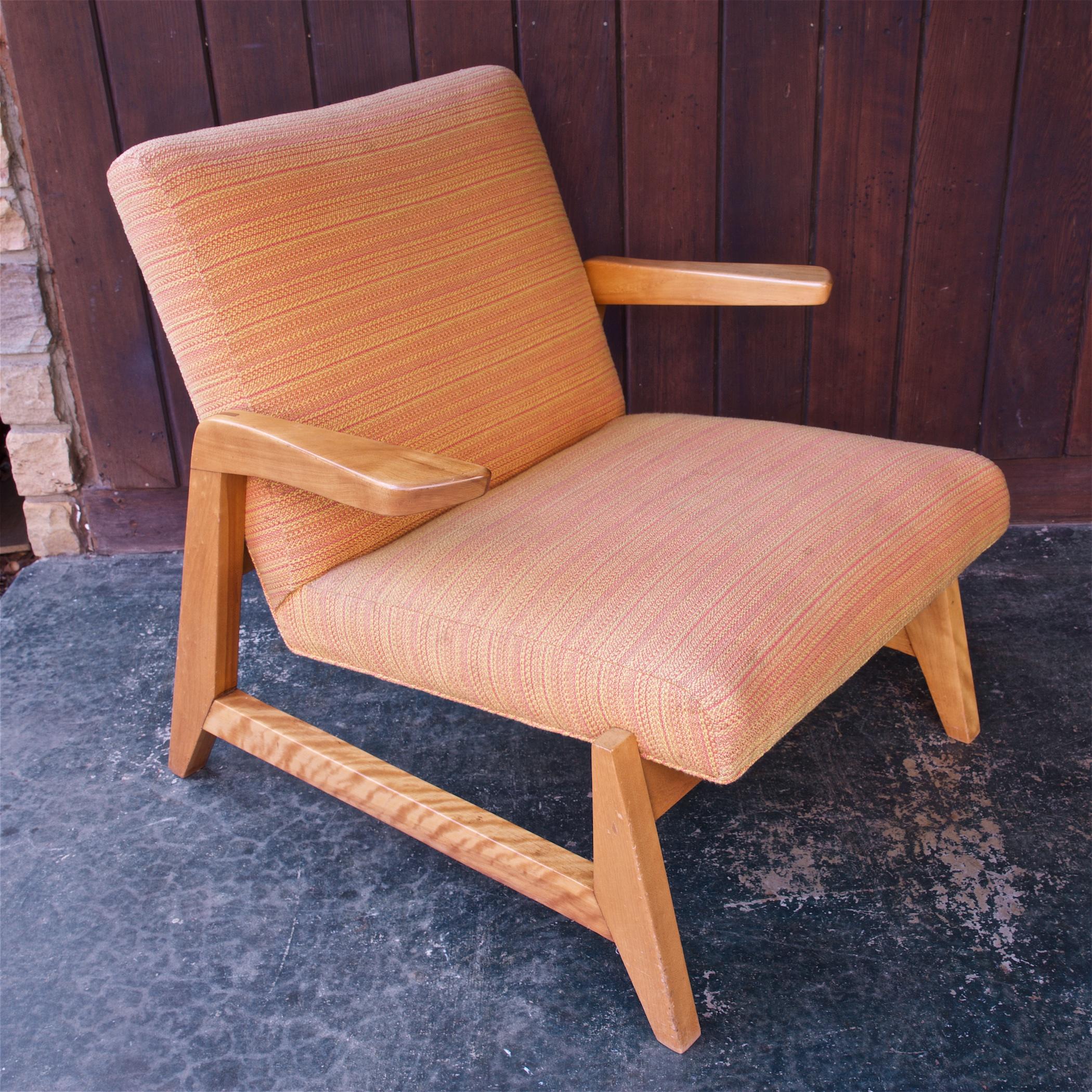 Birch Pair Mid-Century Greenbelt Lounge Chairs by Ralph Rapson for Knoll 1940s Modern For Sale
