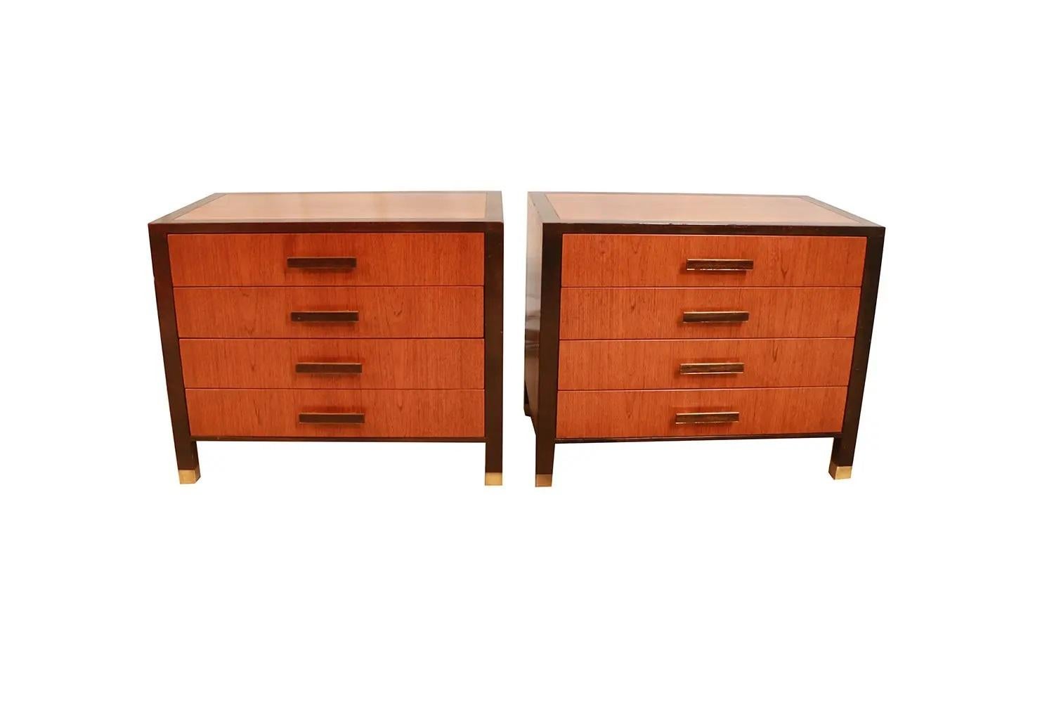 Mid-Century Modern Pair Mid Century Harvey Probber Nightstands End Tables For Sale