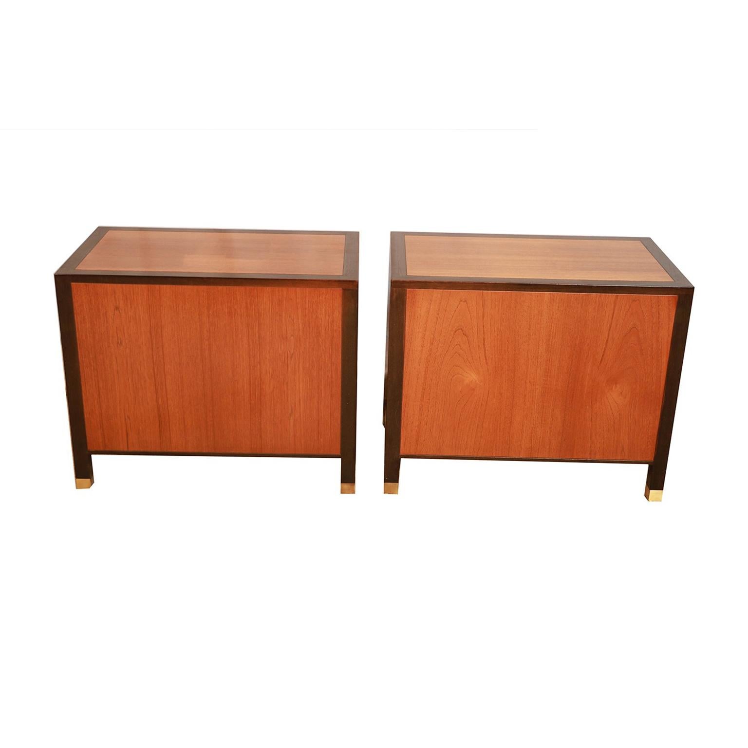 Brass Pair of Midcentury Harvey Probber Nightstands End Tables