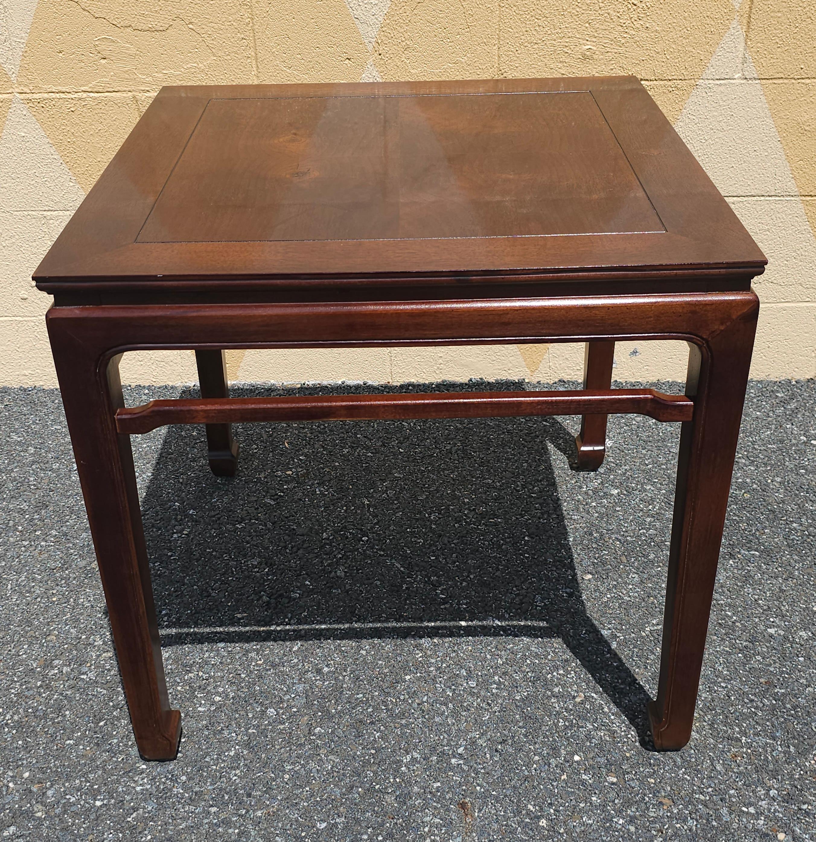 Other Pair Mid Century Henredon Ming Style Walnut Side Tables For Sale