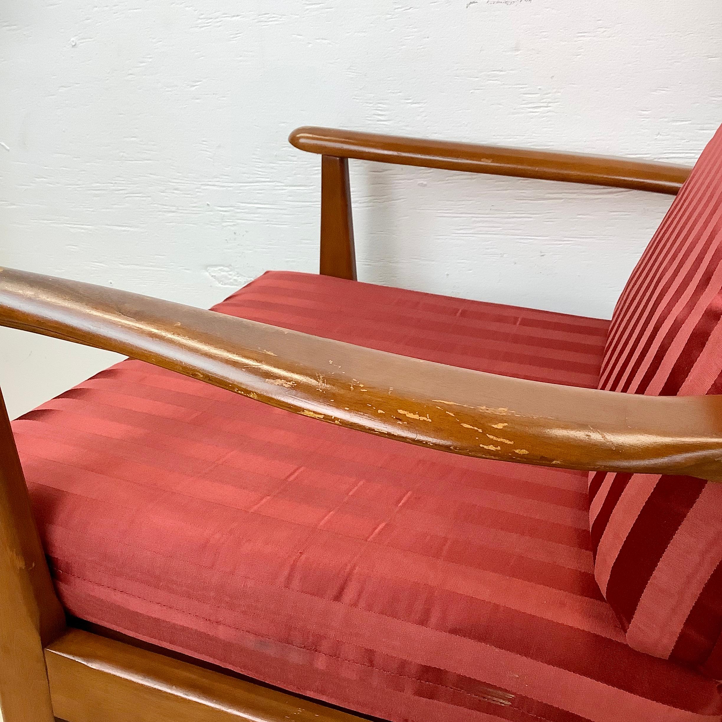 Pair Mid-Century Highback Lounge Chairs For Sale 7