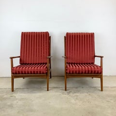 Pair Mid-Century Highback Lounge Chairs