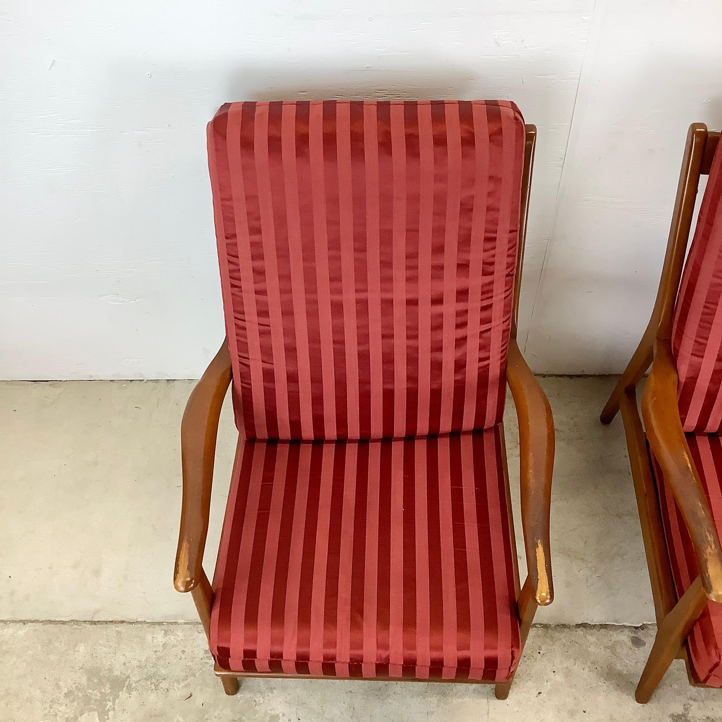 Mid-Century Modern Pair Mid-Century Highback Lounge Chairs For Sale