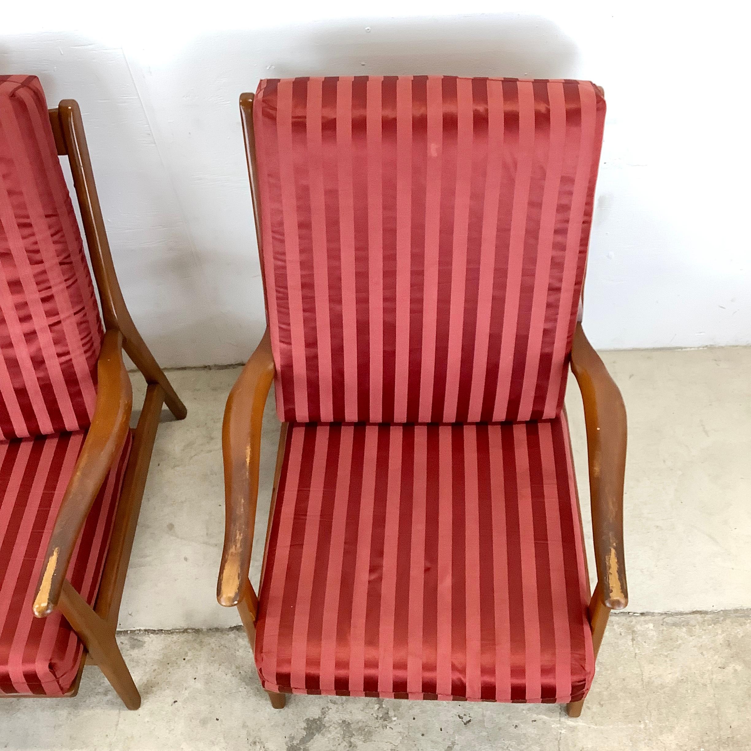 Unknown Pair Mid-Century Highback Lounge Chairs For Sale