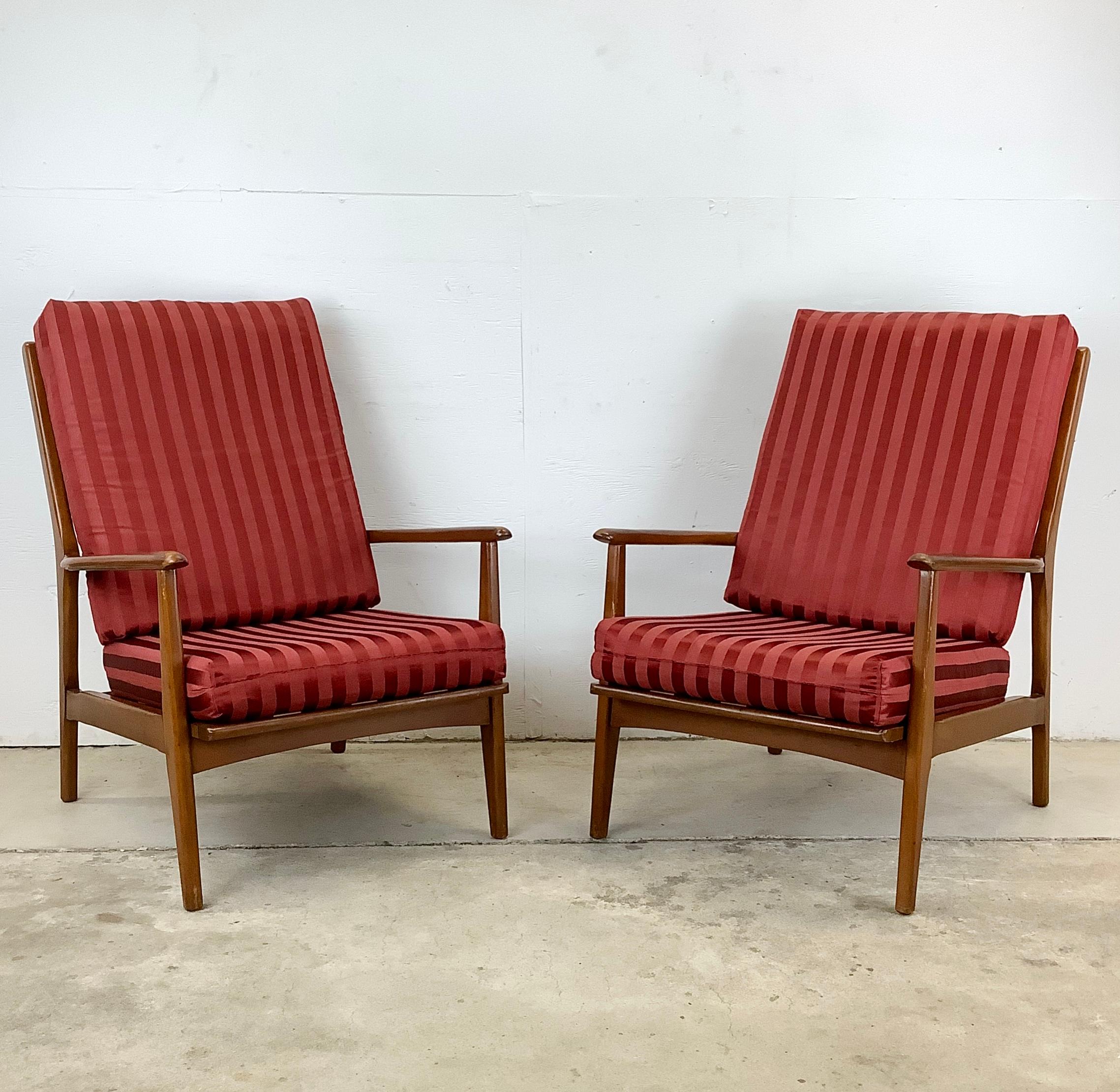 Other Pair Mid-Century Highback Lounge Chairs For Sale