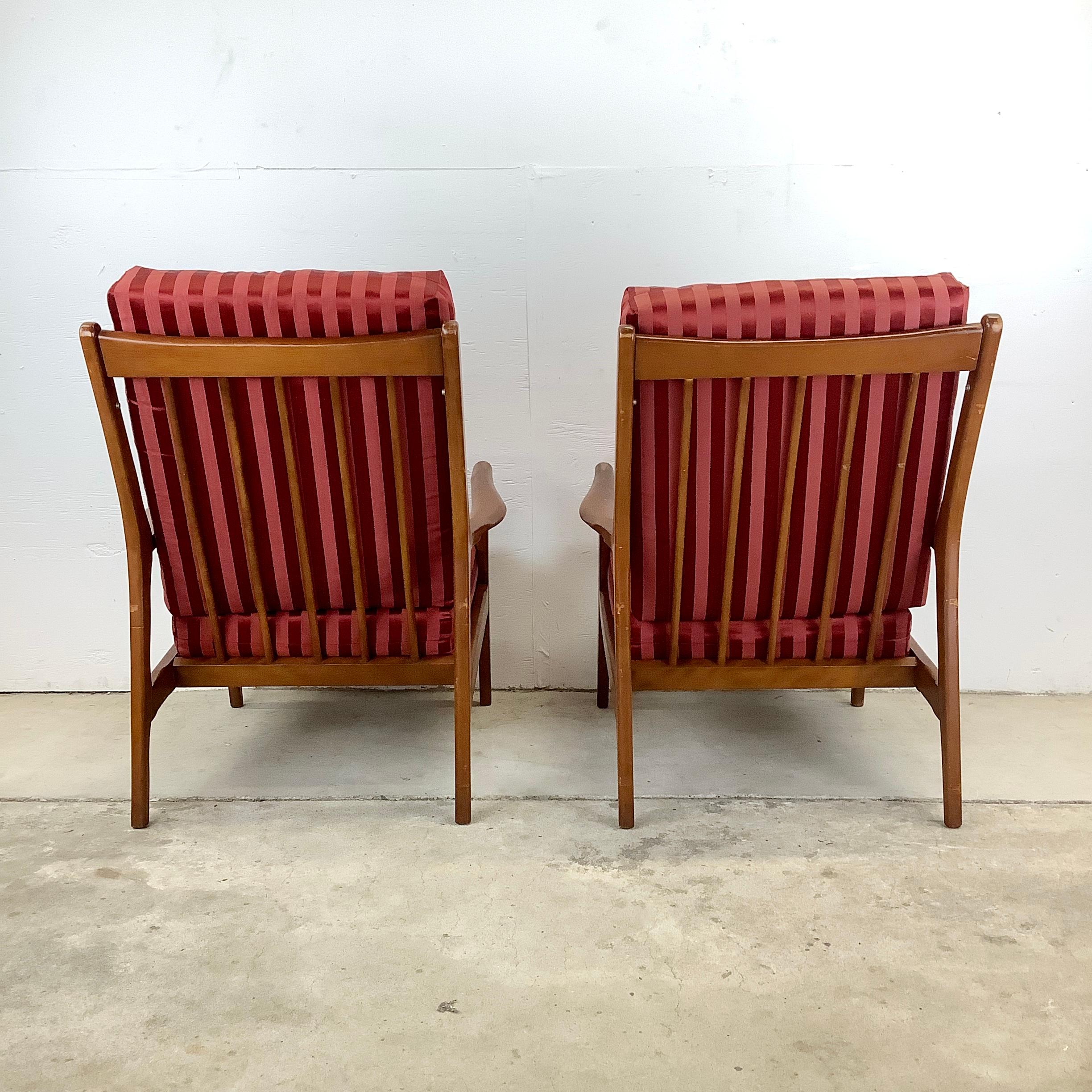 20th Century Pair Mid-Century Highback Lounge Chairs For Sale