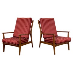 Pair Mid-Century Highback Lounge Chairs