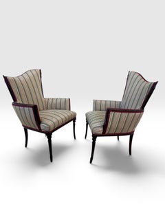 Pair Mid-Century Hollywood Regency Lounge Chairs Attr. to Grosfeld House.