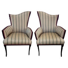 Pair Mid-Century Hollywood Regency Lounge Chairs Attr. to Grosfeld House.