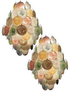 Vintage Pair Mid-Century Italian Arlecchino Murano chandeliers