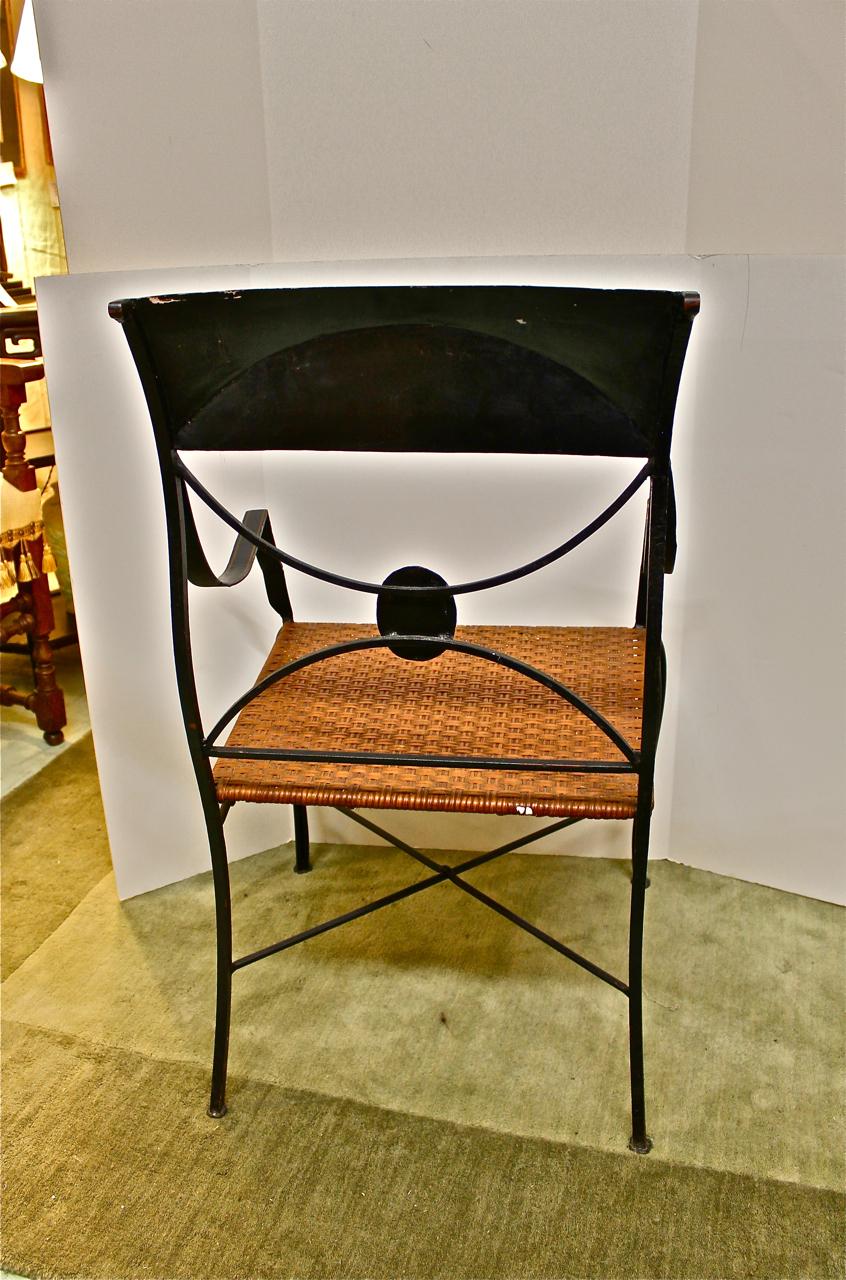 Pair of Midcentury Italian Iron Chairs Attributed to Tomaso Bruzzi In Good Condition For Sale In Pasadena, CA