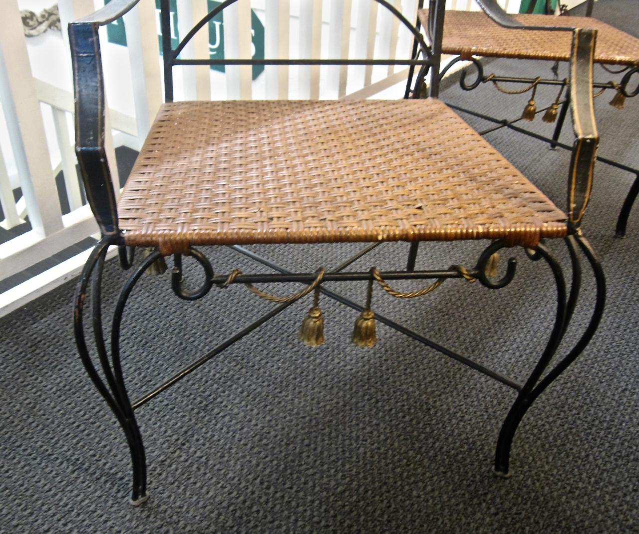 Pair of Midcentury Italian Iron Chairs Attributed to Tomaso Bruzzi For Sale 2