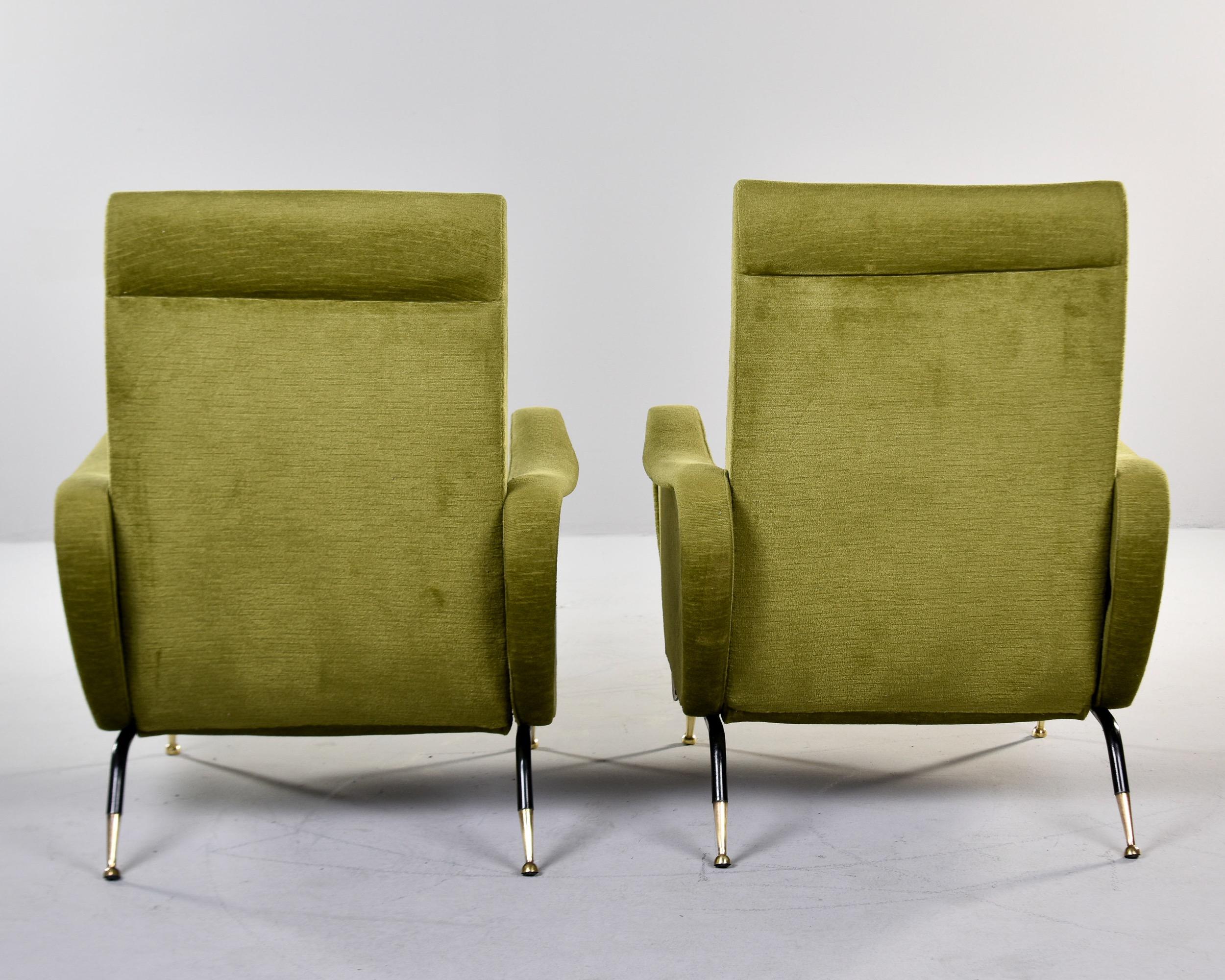 20th Century Pair Mid Century Italian Reclining Lounge Chairs