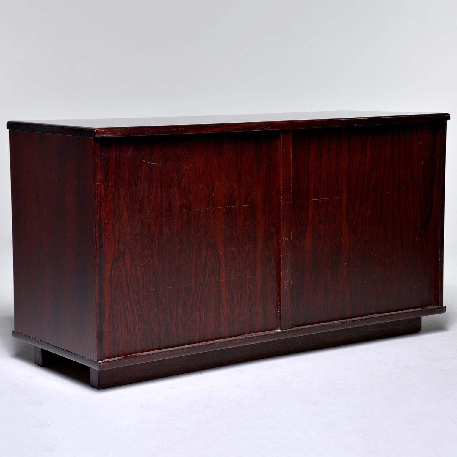 Pair of Midcentury Italian Rosewood Cabinets With Ebony Detailing 5