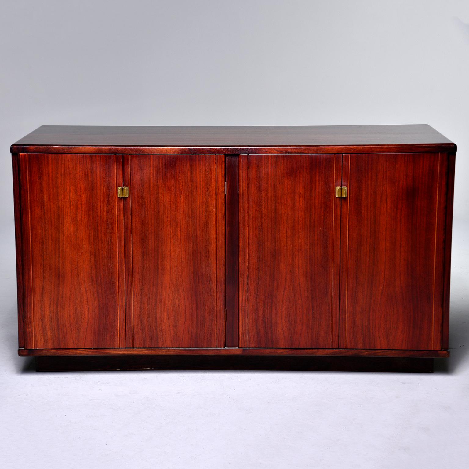 Pair of Midcentury Italian Rosewood Cabinets With Ebony Detailing 10