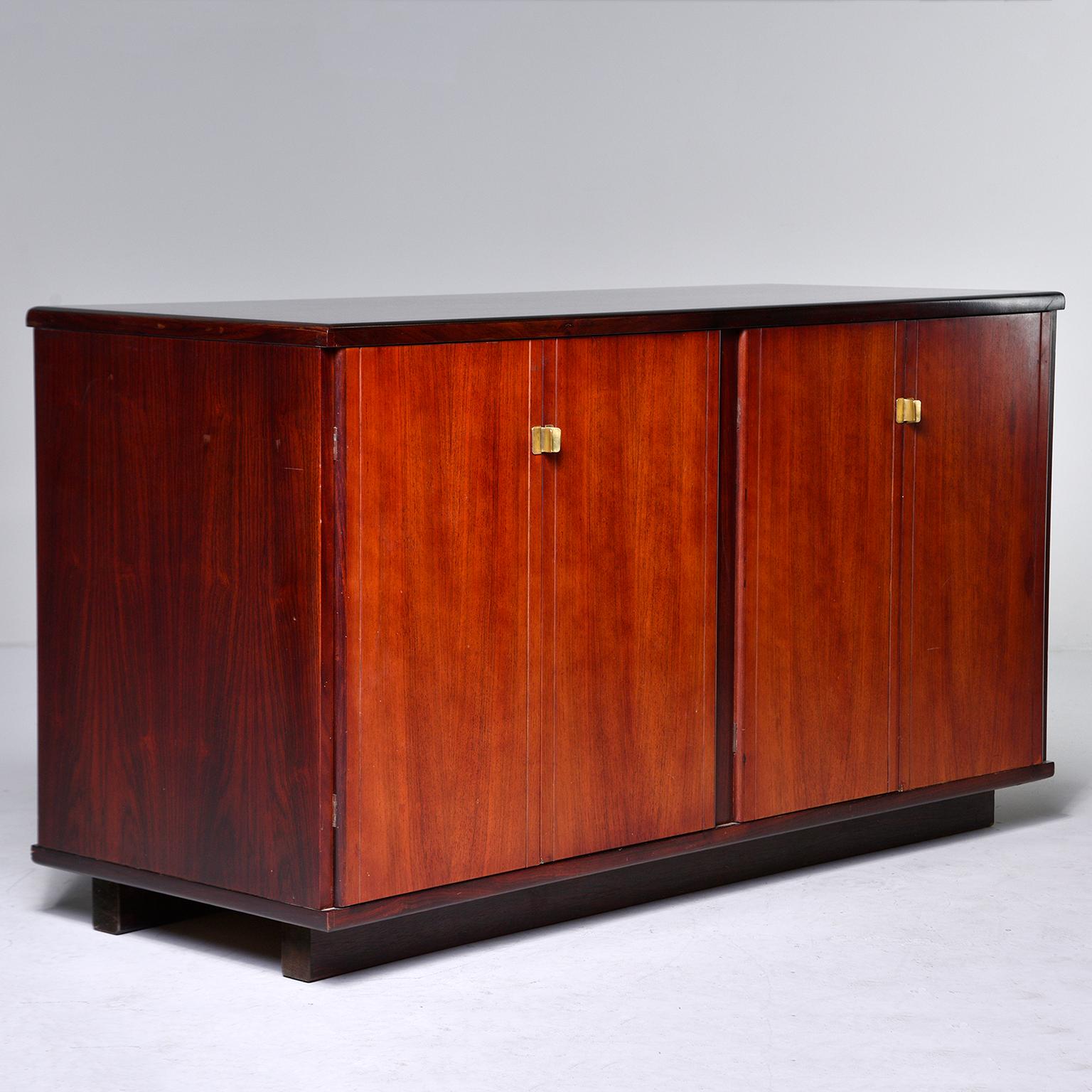 Pair of Midcentury Italian Rosewood Cabinets With Ebony Detailing In Good Condition In Troy, MI