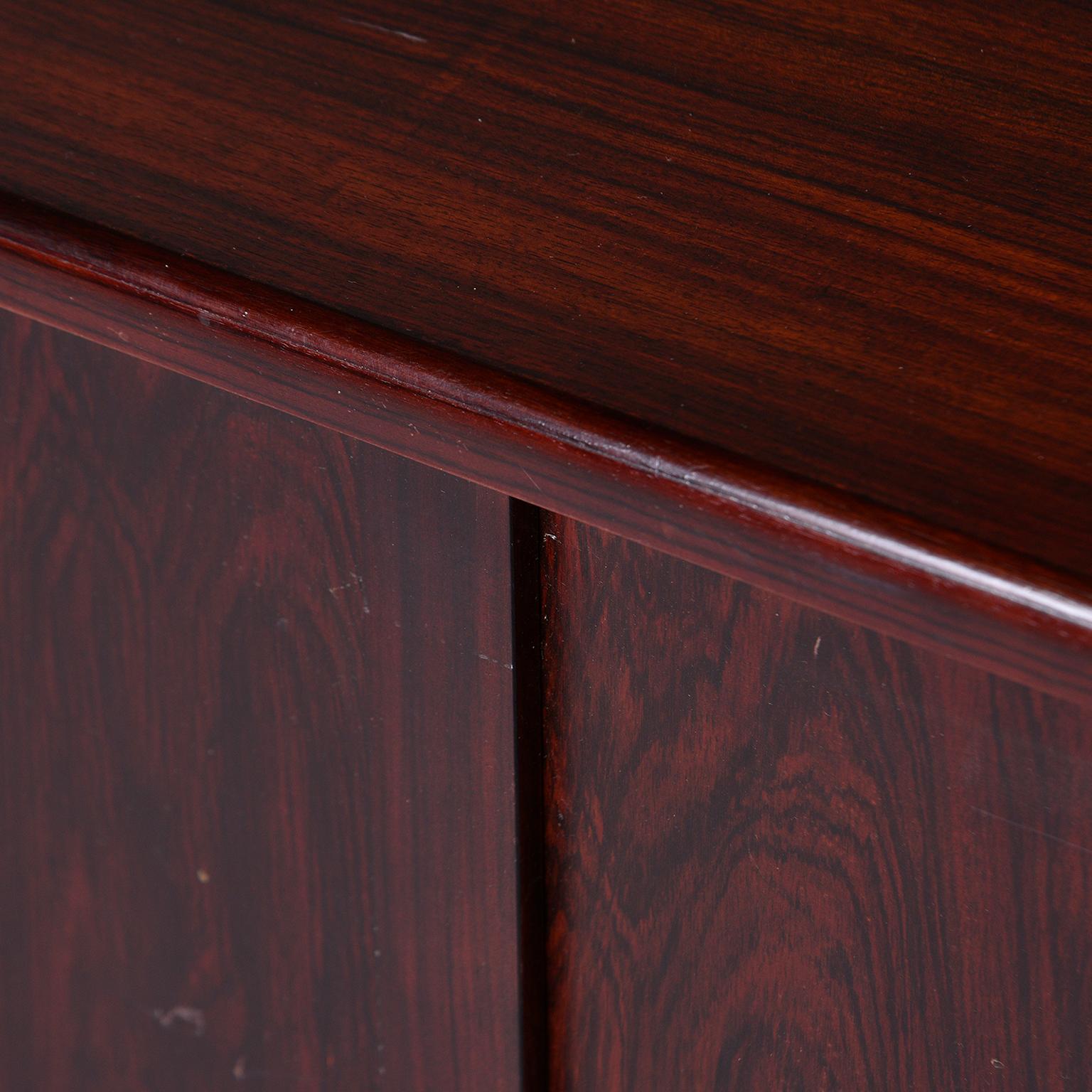 Pair of Midcentury Italian Rosewood Cabinets With Ebony Detailing 3